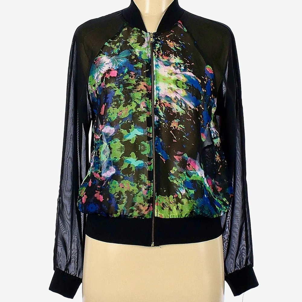 Milky Way Floral Sheer Bomber Jacket XS/S
